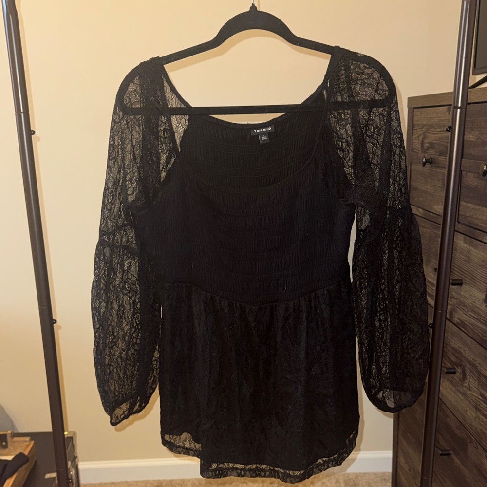 Torrid Black Lace Blouse
